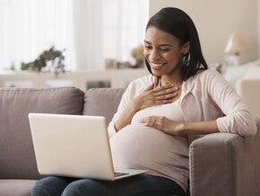 A pregnant woman planning  her maternity leave.