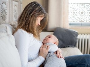 Baby and mom looking at each other